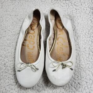 Sam Edelman Women's Felicia Mini Ballet Flat White Leather size 6